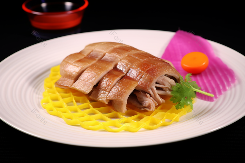 白色盘子里的烧鹅美食拍摄,高清,摄影图,摄影图片,图片大全,摄影图免费下载